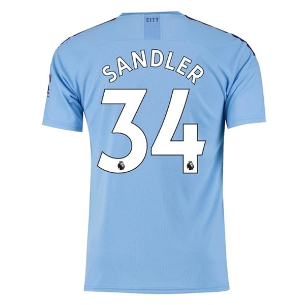 Maillot Football Manchester City NO.34 Sandler Domicile 2019-20 Bleu